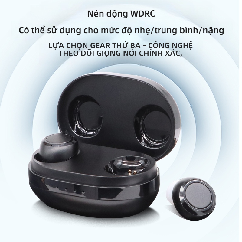 Máy trợ thính vô hình trong tai — dễ vận hành, dễ sử dụng cho người già và có chất lượng âm thanh siêu trong suốt
