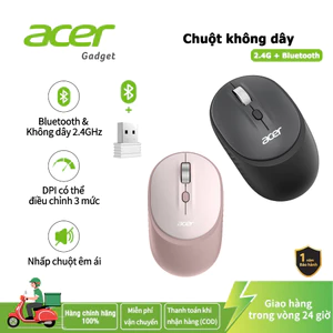 Acer chuột không dây im lặng Chuột ba kênh 2.4G + Bluetooth 5.2 chế độ kép với 3 cấp độ DPI Thiết kế bổ sung Plug & Play M401