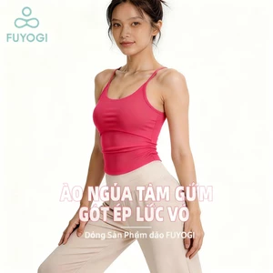 FUYOGI Sports Cami Thiết kế thắt lưng thoáng khí Áo ngực tích hợp Yoga Tập thể dục Chạy bộ thể thao