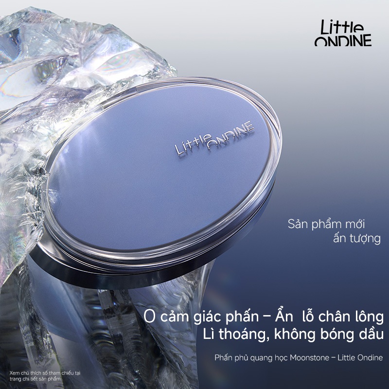 Little Ondine Phấn phủ Đá Mặt Trăng, trong trẻo kiềm dầu, mờ lì lâu dài, che khuyết điểm, giữ trang và sửa trang điểm 8.5g/3g
