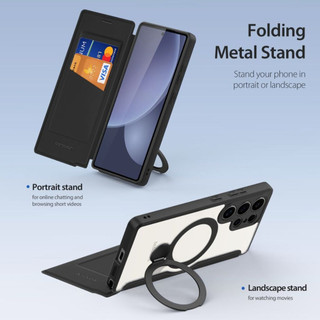 【COD】DUX DUCIS Skin X Pro Series Folio Giá đỡ vòng từ tính cho Samsung S25 S24 Ultra Plus Vỏ lật gấp