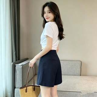 【MIZIQI】 Quần short thường ngày phong cách đi làm cho nữ, quần ống rộng dáng chữ A mỏng