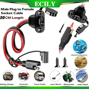 ECILY SAE Đầu Nối Nhanh Dây SAE Adapter Nam Cắm Sang Nữ Ổ Cắm Cáp 1FT 12AWG SAE Dây Nối Dài