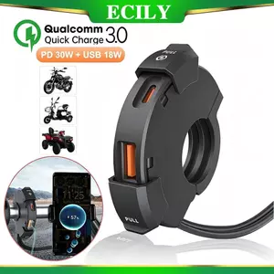 ECILY Universal QC3.0 Xe Máy Sạc USB 48W USB-C Bộ Chuyển Đổi Nguồn Chống Nước Tay Cầm Gắn Chân Đế Camera Sạc Điện Thoại