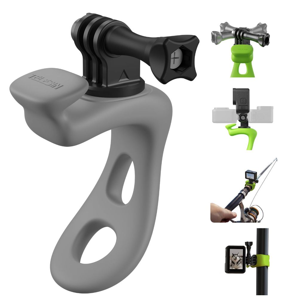 Dây Đai Silicone Gắn Camera Xoay 360° Cho GoPro HERO13/12/11/10/9, DJI Osmo Action, Insta360, Gắn Ghi Đông Xe Đạp Xe Máy Ống Tròn
