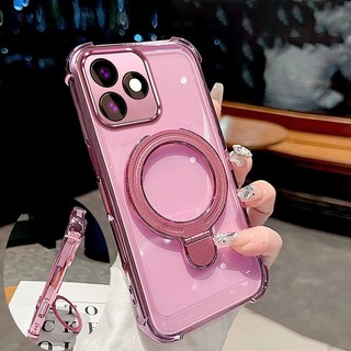 Ốp Lưng Cho Honor X5C X5C Plus X5B X5B Plus Vỏ Điện Thoại Mạ Điện Silicon Cao Cấp Thẩm Mỹ Giá Đỡ Điện Thoại 3D Thiết Kế Mới Phong Cách Tối Giản