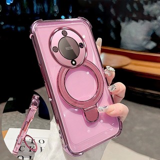 Ốp Lưng Cho Honor X9A X9B X9 X9C Vỏ Điện Thoại Mạ Điện Silicon Cao Cấp Thẩm Mỹ Giá Đỡ Điện Thoại 3D Thiết Kế Mới Phong Cách Tối Giản