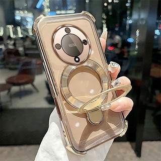 Ốp Lưng Cho Honor X9A X9B X9 X9C Vỏ Điện Thoại Mạ Điện Silicon Cao Cấp Thẩm Mỹ Giá Đỡ Điện Thoại 3D Thiết Kế Mới Phong Cách Tối Giản