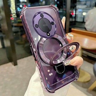 Ốp Lưng Cho Honor X9A X9B X9 X9C Vỏ Điện Thoại Mạ Điện Silicon Cao Cấp Thẩm Mỹ Giá Đỡ Điện Thoại 3D Thiết Kế Mới Phong Cách Tối Giản