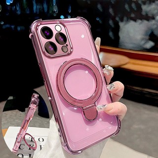 Ốp Lưng Cho iPhone 15 Pro Max 15 Plus Vỏ Điện Thoại Mạ Điện Silicon Cao Cấp Thẩm Mỹ Giá Đỡ Điện Thoại 3D Thiết Kế Mới Phong Cách Tối Giản