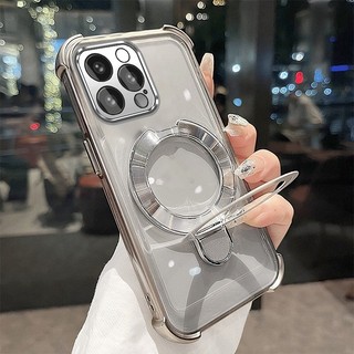 Ốp Lưng Cho iPhone 15 Pro Max 15 Plus Vỏ Điện Thoại Mạ Điện Silicon Cao Cấp Thẩm Mỹ Giá Đỡ Điện Thoại 3D Thiết Kế Mới Phong Cách Tối Giản