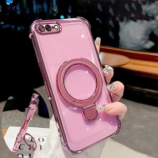 Ốp Lưng Cho iPhone 7 Plus iPhone 8 Plus Vỏ Điện Thoại Mạ Điện Silicon Cao Cấp Thẩm Mỹ Giá Đỡ Điện Thoại 3D Thiết Kế Mới Phong Cách Tối Giản