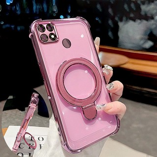 Ốp Lưng Cho OPPO A15 A15S Vỏ Điện Thoại Mạ Điện Silicon Cao Cấp Thẩm Mỹ Giá Đỡ Điện Thoại 3D Thiết Kế Mới Phong Cách Tối Giản