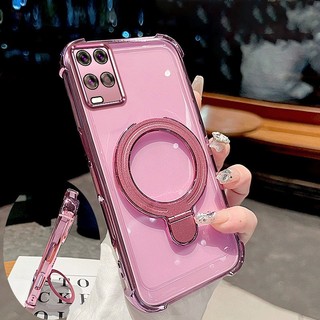 Ốp Lưng Cho OPPO A54 4G Vỏ Điện Thoại Mạ Điện Silicon Cao Cấp Thẩm Mỹ Giá Đỡ Điện Thoại 3D Thiết Kế Mới Phong Cách Tối Giản