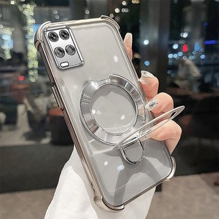 Ốp Lưng Cho OPPO A54 4G Vỏ Điện Thoại Mạ Điện Silicon Cao Cấp Thẩm Mỹ Giá Đỡ Điện Thoại 3D Thiết Kế Mới Phong Cách Tối Giản