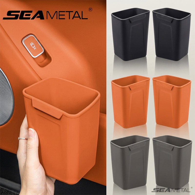 Thùng rác cửa ô tô SEAMETAL, Hộp lưu trữ cửa ô tô bằng silicon tự động, Thùng rác treo vuông đa năng Truy cập nội thất