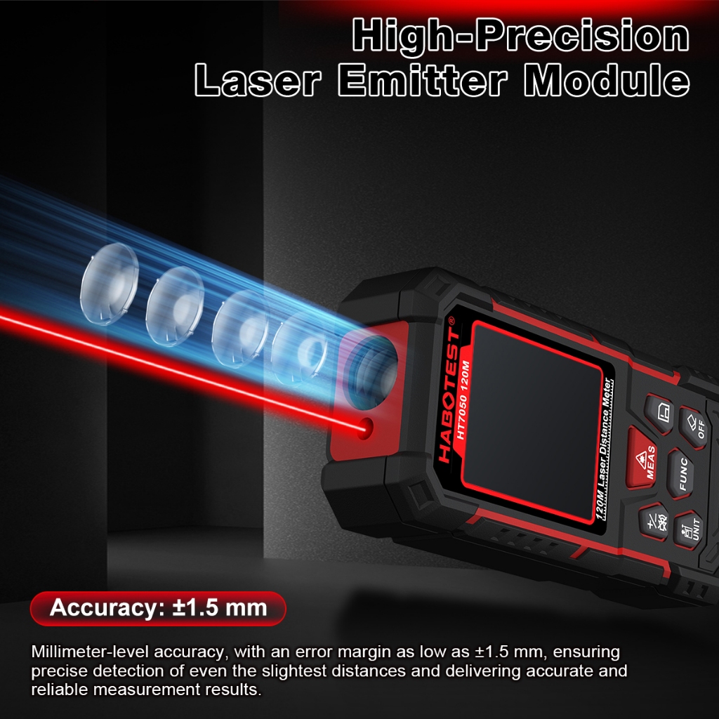 Máy đo khoảng cách laser HABOTEST HT7050 50M / 80 / 120M Dụng cụ đo laser ngoài trời trong nhà Máy đo khoảng cách laser cầm tay có thể sạc lại có độ chính xác cao | BigBuy360 - bigbuy360.vn