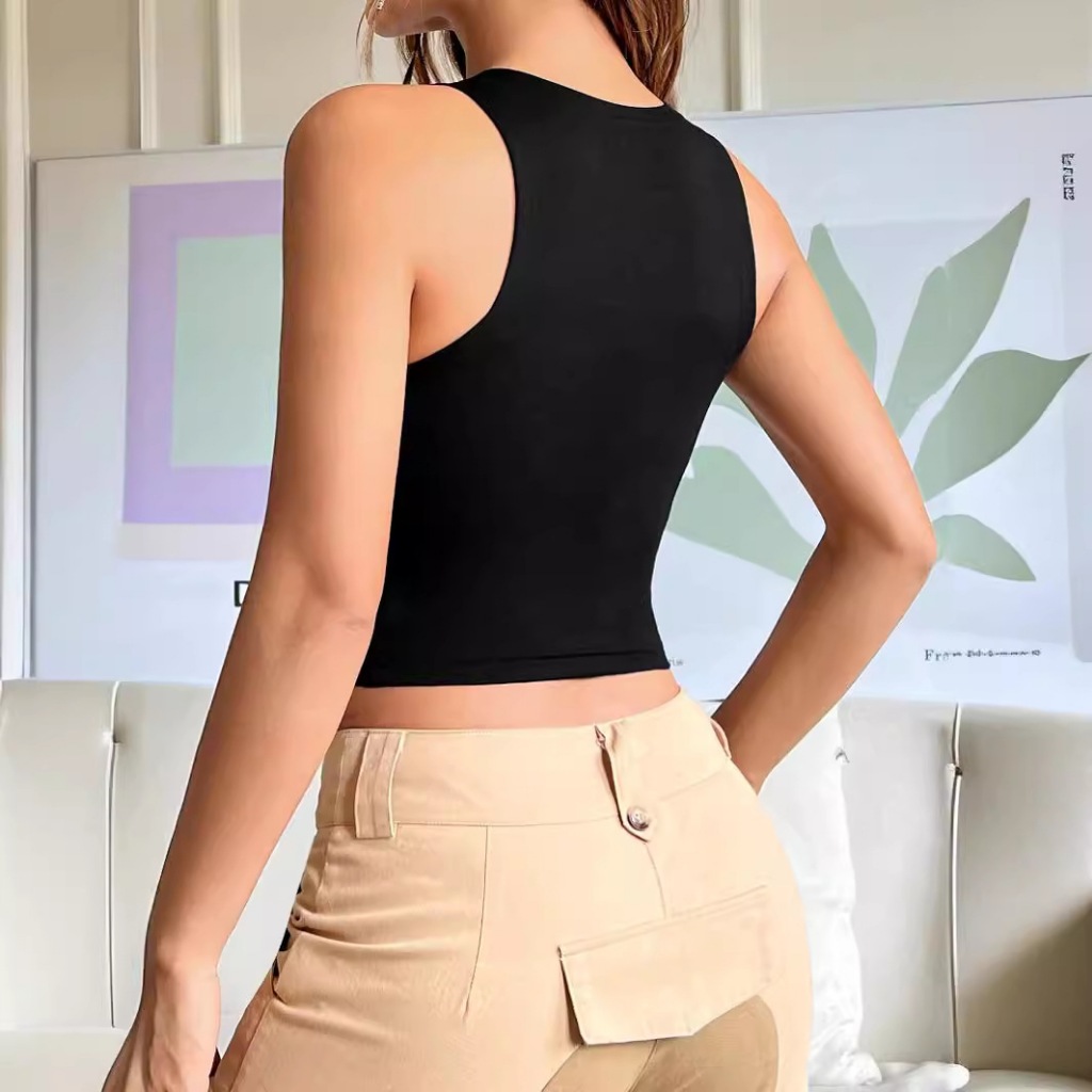 Áo vest gợi cảm rỗng mùa hè Y2K có rốn lộ cho quần áo nữ thập niên 2000