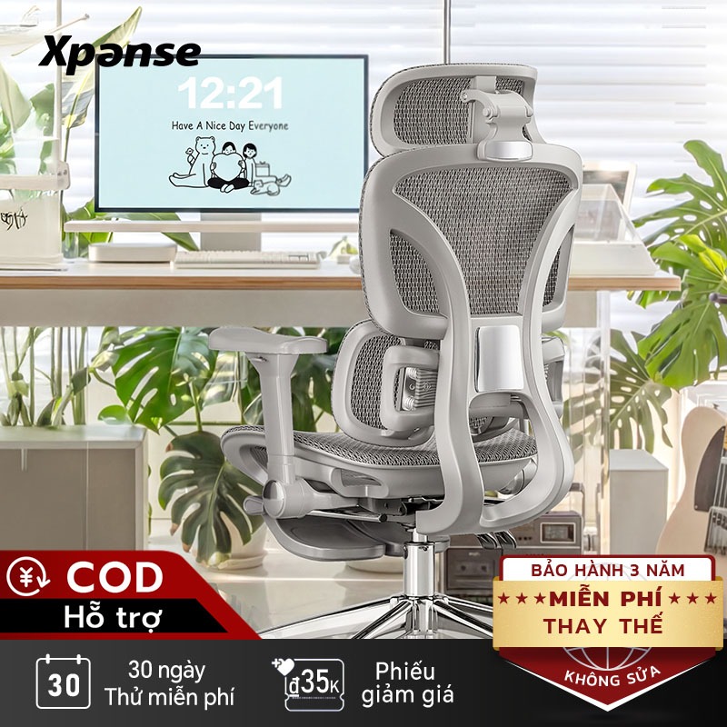 Ghế công thái học Xpanse T8 Hệ thống nâng đỡ động dạng đôi cánh bionic bằng lá thép độc lập, Lưới nano mát lạnh | ghế gaming | ghế văn phòng | ghế tựa lưng