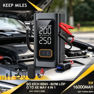 【24 tháng BH】BƠM LỐP KÍCH BÌNH Ô TÔ 16000mAh, Máy nhảy đề 5 trong 1 kiêm máy bơm lốp ô tô