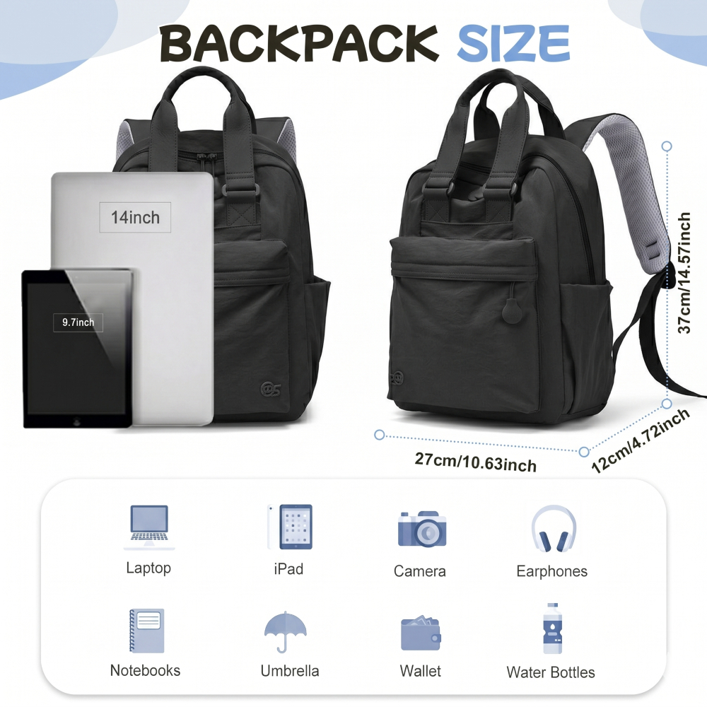 Balo Đi Học Nữ MENTO Kiểu Dáng Ulzzang Hàn Quốc Cặp Xách Sinh Viên Đựng Laptop