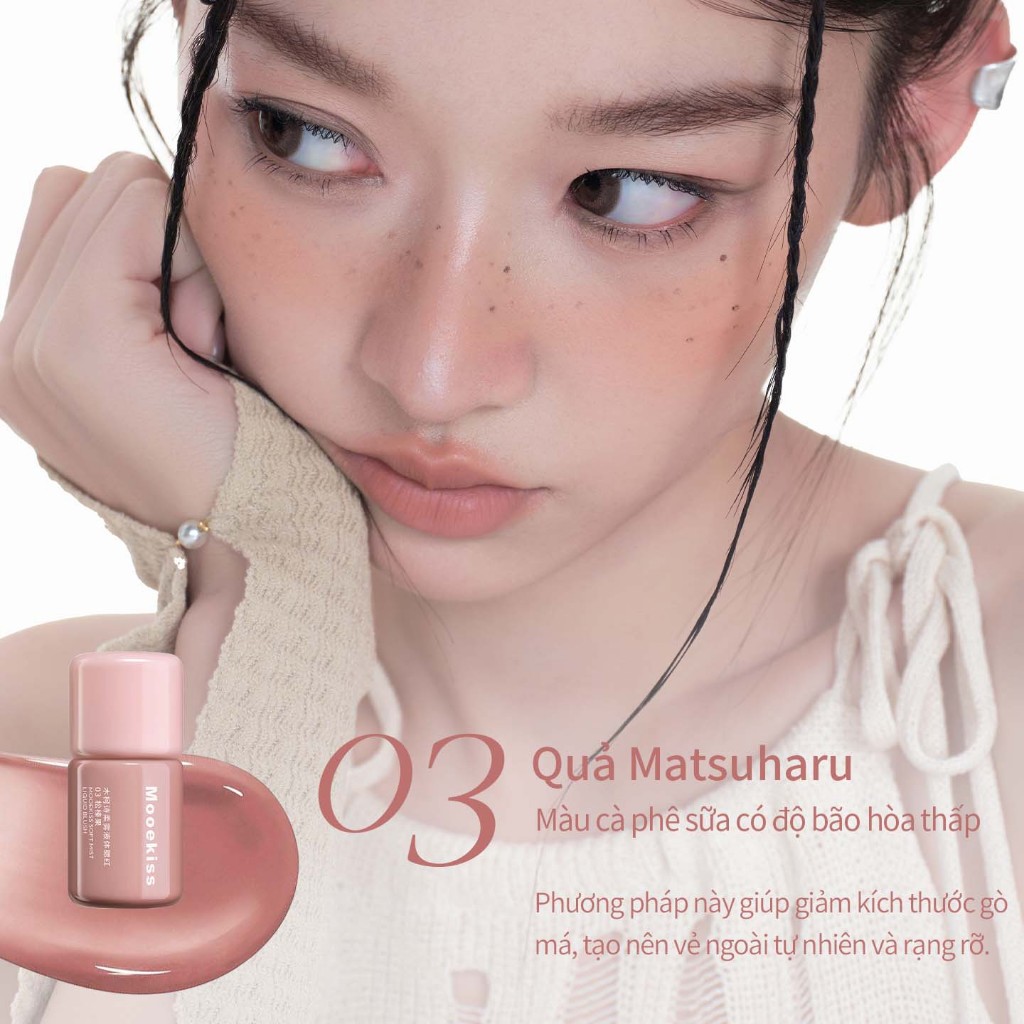 [KOL] Má Hồng Mooekiss Dạng Lỏng, Dễ Tán, Màu Tự Nhiên, Lâu Trôi, Makeup Nhẹ Hàng Ngày
