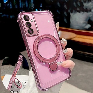 Ốp Lưng Dành Cho Samsung A16 A17 Vỏ Điện Thoại Mạ Điện Silicon Cao Cấp Thẩm Mỹ Giá Đỡ Điện Thoại 3D Thiết Kế Mới Phong Cách Tối Giản