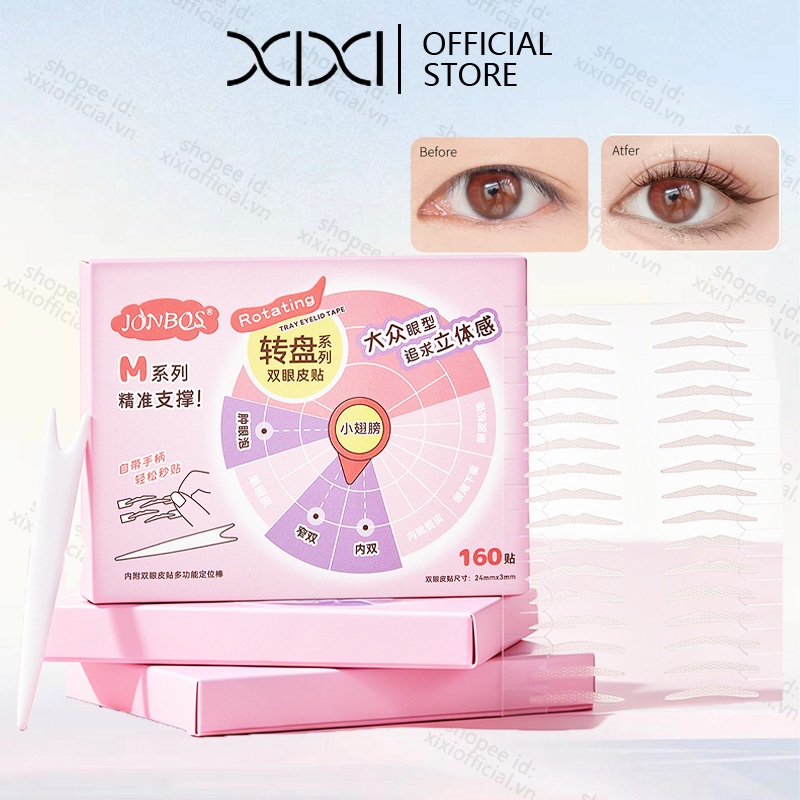 XIXI-JONBOS 160 Miếng Dán Mí Mắt Đôi Tự Nhiên Vô Hình Và Lâu Dài Định Hình Mắt Lớn Làm Đẹp Băng Cho Người Mí Mắt Đơn NO.J152