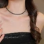 Vòng cổ Choker đính đá lát đầy đủ có thể điều chỉnh, Vòng cổ dây chuyền kim cương giả lấp lánh dành cho nữ