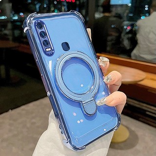 Ốp lưng cho vivo y11 y12 y15 y17 y19 Vỏ điện thoại mạ điện silicon cao cấp thẩm mỹ Giá đỡ điện thoại 3D thiết kế mới phong cách tối giản