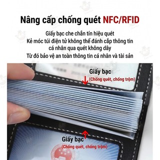 Ví da mini chống RFID, nhỏ gọn chống nước, đựng thẻ, chìa khóa, tiền xu tiện lợi