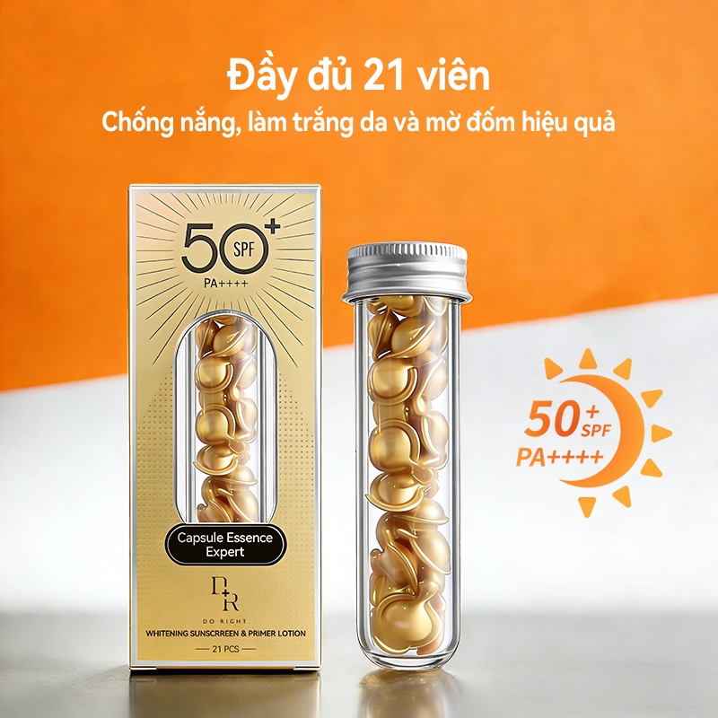 Kem chống nắng làm trắng da ba trong một SPF50 +: Kem chống nắng + Tinh chất làm trắng + Vết phai màu, bảo vệ da hiệu quả khỏi tổn thương bằng tia cực tím