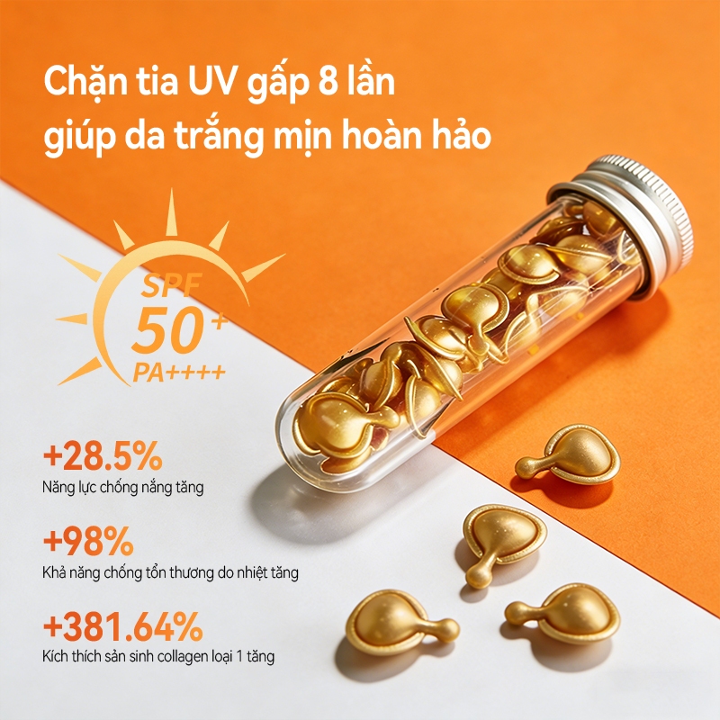 Kem chống nắng làm trắng da ba trong một SPF50 +: Kem chống nắng + Tinh chất làm trắng + Vết phai màu, bảo vệ da hiệu quả khỏi tổn thương bằng tia cực tím