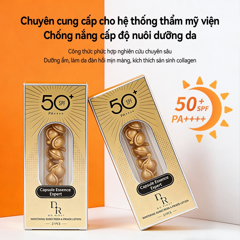Kem chống nắng làm trắng da ba trong một SPF50 +: Kem chống nắng + Tinh chất làm trắng + Vết phai màu, bảo vệ da hiệu quả khỏi tổn thương bằng tia cực tím