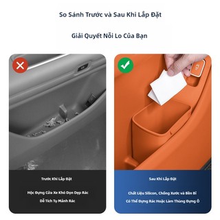 Hộp lưu trữ ô tô SEAMETAL Thùng rác Giá đỡ ô 2 trong 1 Chống nước Dễ dàng làm sạch