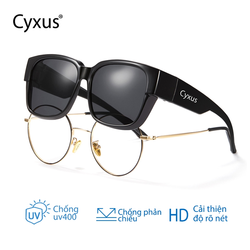 Cyxus Kính râm phân cực kẹp mới | Kính râm thời trang chống tia UV | Kính râm sành điệu | Chống tia UV400 | Sản phẩm bán chạy | Dành cho cả nam và nữ | Chất liệu nhẹ | Thích hợp cho lái xe và đi biển - 1821