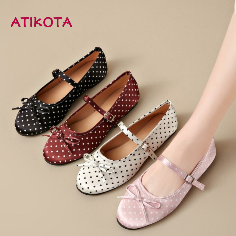 Atikota Giày đế bằng nữNhẹ Thoải mái Tất cả các trận đấu Giải trí hàng ngày Giày dép thanh lịch