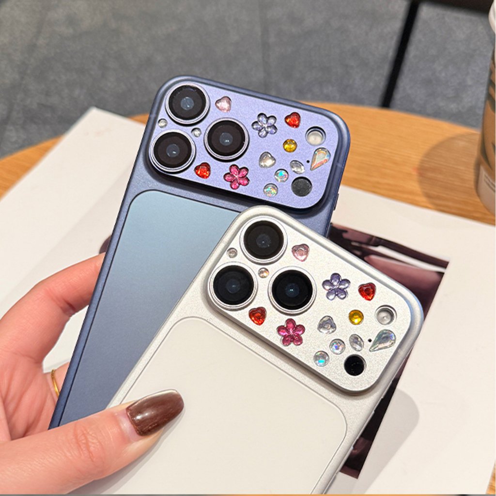 [iPhone17 Pro Max / 17 Pro Độc quyền] Phim ống kính kim cương nhấp nháy hoa HD Chống trầy xước Bảo vệ ống kính trọn gói Người ảnh hưởng Phong cách trang trí