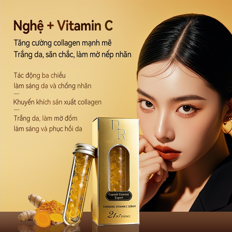 Serum Chứa Vitamin C + và CI, Giúp Làm Trắng Da, Giảm Vết Màu, Giảm Mụn, Chống Lão Hóa, Thu Nhỏ Lỗ Chân Lông