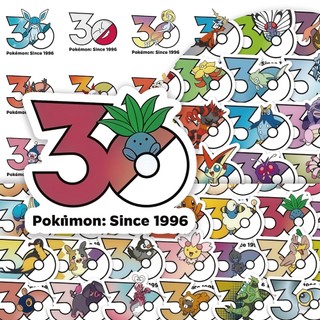 80 Chiếc Anime Pokémon Kỷ Niệm 30 Năm Logo Miếng Dán DIY Ván Trượt Chống Thấm Nước Hoạt Hình Kid Đồ Chơi Miếng Dán