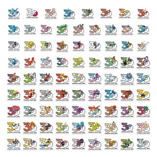80 Chiếc Anime Pokémon Kỷ Niệm 30 Năm Logo Miếng Dán DIY Ván Trượt Chống Thấm Nước Hoạt Hình Kid Đồ Chơi Miếng Dán