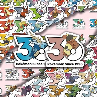 80 Chiếc Anime Pokémon Kỷ Niệm 30 Năm Logo Miếng Dán DIY Ván Trượt Chống Thấm Nước Hoạt Hình Kid Đồ Chơi Miếng Dán