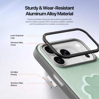 [COD] Ốp lưng da chống sốc kiểu nhẫn Dux Ducis Luvy có móc khóa cầm tay cho Iphone 17 Pro Max