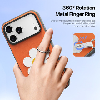 [COD] Ốp lưng da chống sốc kiểu nhẫn Dux Ducis Luvy có móc khóa cầm tay cho Iphone 17 Pro Max