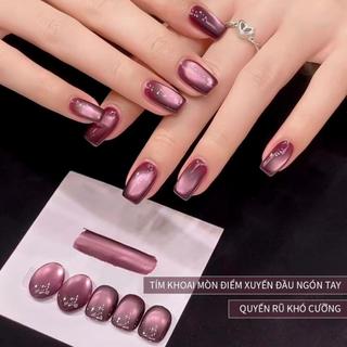 Miss Gooey Sơn gel mắt mèo nam châm tím khoai môn mới về hiệu ứng ngọc trai thủy tinh & bóng nước sơn gel làm trắng móng tay UV LED trong suốt dễ tẩy bền lâu cho bộ móng đẹp