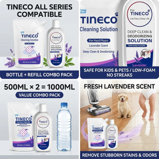Dung dịch làm sạch sàn TINECO có sẵn Chai 500ml + Túi nạp lại Combo Hương oải hương Tất cả máy hút bụi khô ướt Tineco Tương thích