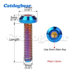 Catdogbear Titan Bu Lông M6X12 15 20 25 30 35 mm Allen Chìa Khóa Đầu Vít Cho Xe Đạp Xe Máy Bu Lông