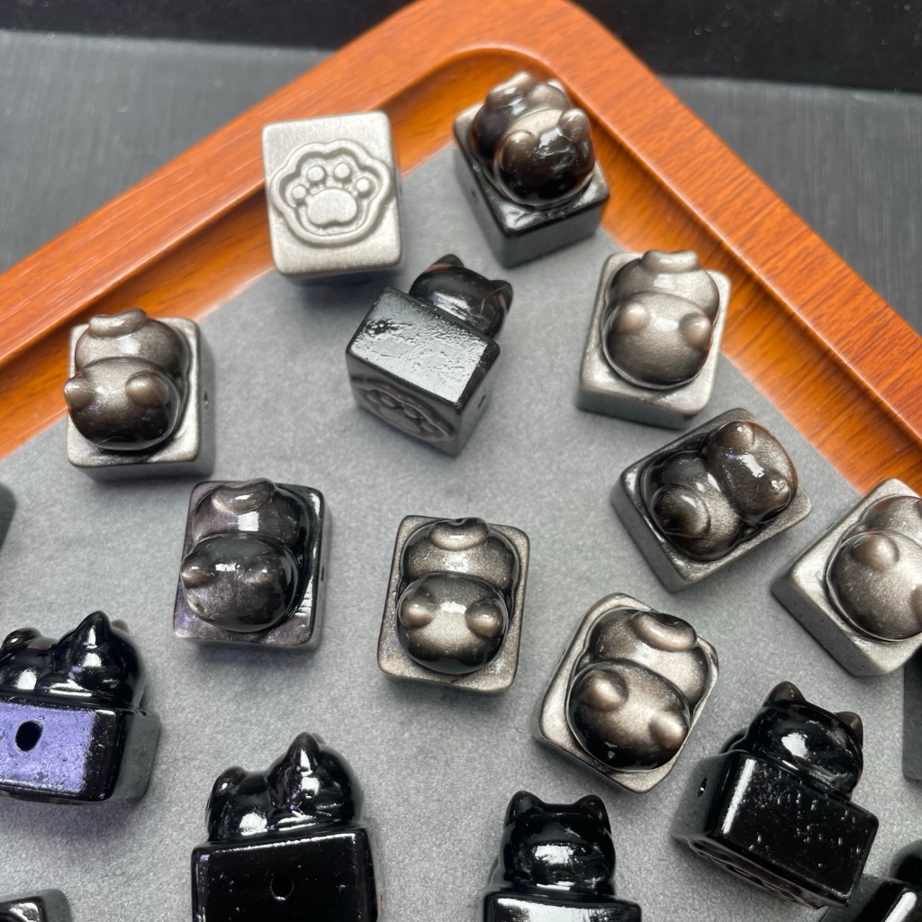 Ưu đãi đặc biệt Sản phẩm mới Phụ kiện con dấu Obsidian bạc tự nhiên có thể được sử dụng làm phụ kiện vòng tay có thể được sử dụng làm phụ kiện mặt dây chuyền