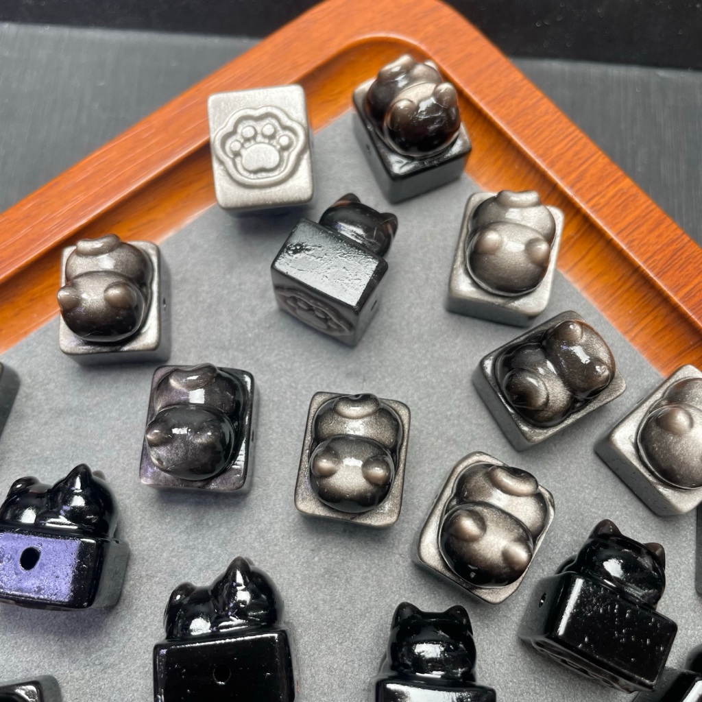 Ưu đãi đặc biệt Sản phẩm mới Phụ kiện con dấu Obsidian bạc tự nhiên có thể được sử dụng làm phụ kiện vòng tay có thể được sử dụng làm phụ kiện mặt dây chuyền