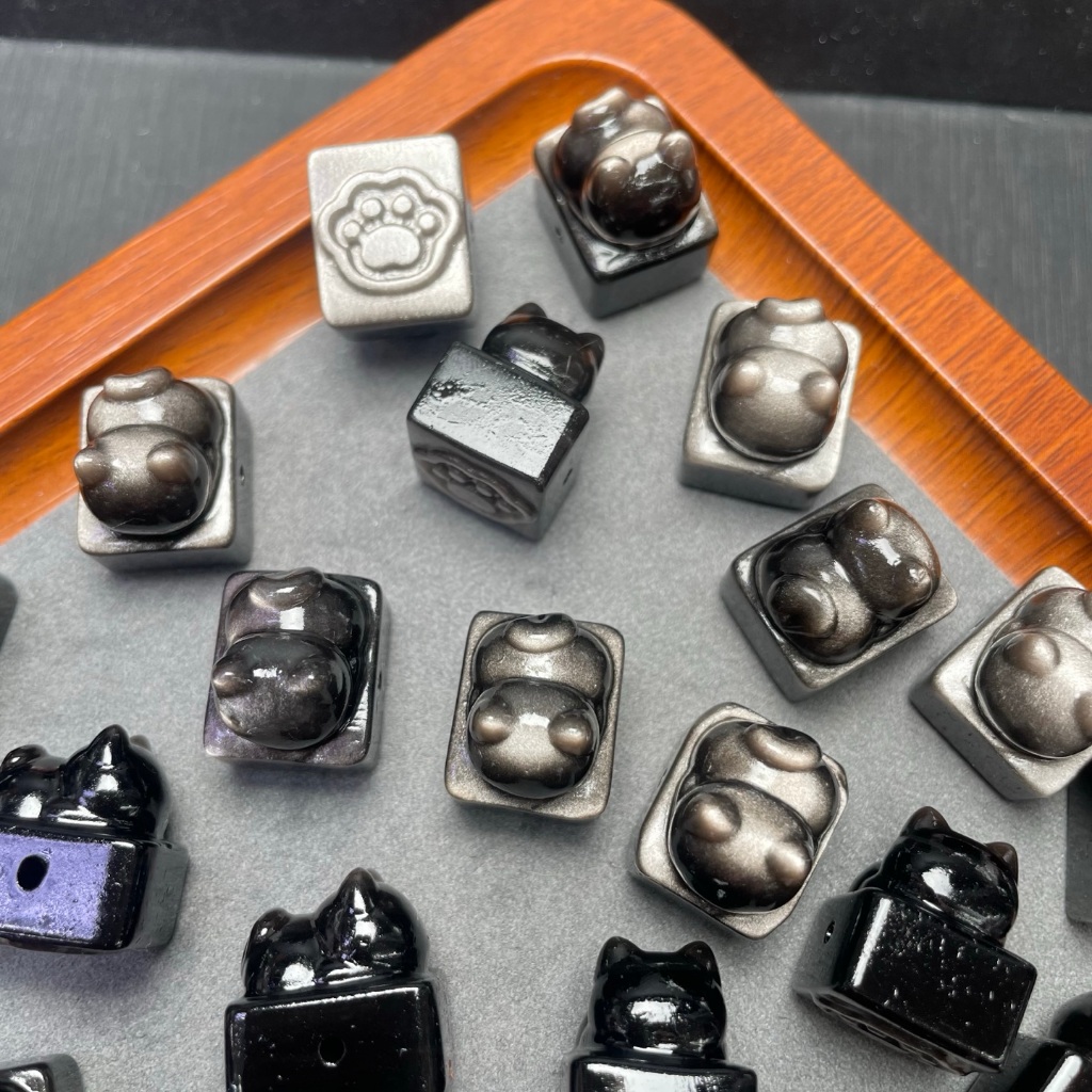 Ưu đãi đặc biệt Sản phẩm mới Phụ kiện con dấu Obsidian bạc tự nhiên có thể được sử dụng làm phụ kiện vòng tay có thể được sử dụng làm phụ kiện mặt dây chuyền